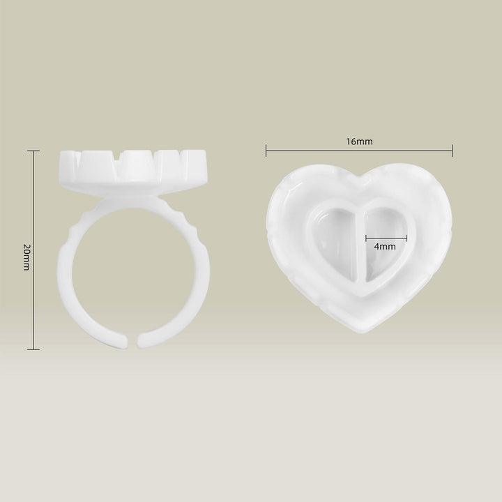 100PCS Heart-Shaped Ring Cup